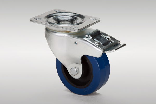 Blue Super Elastic Swivel Plate Brake Castor